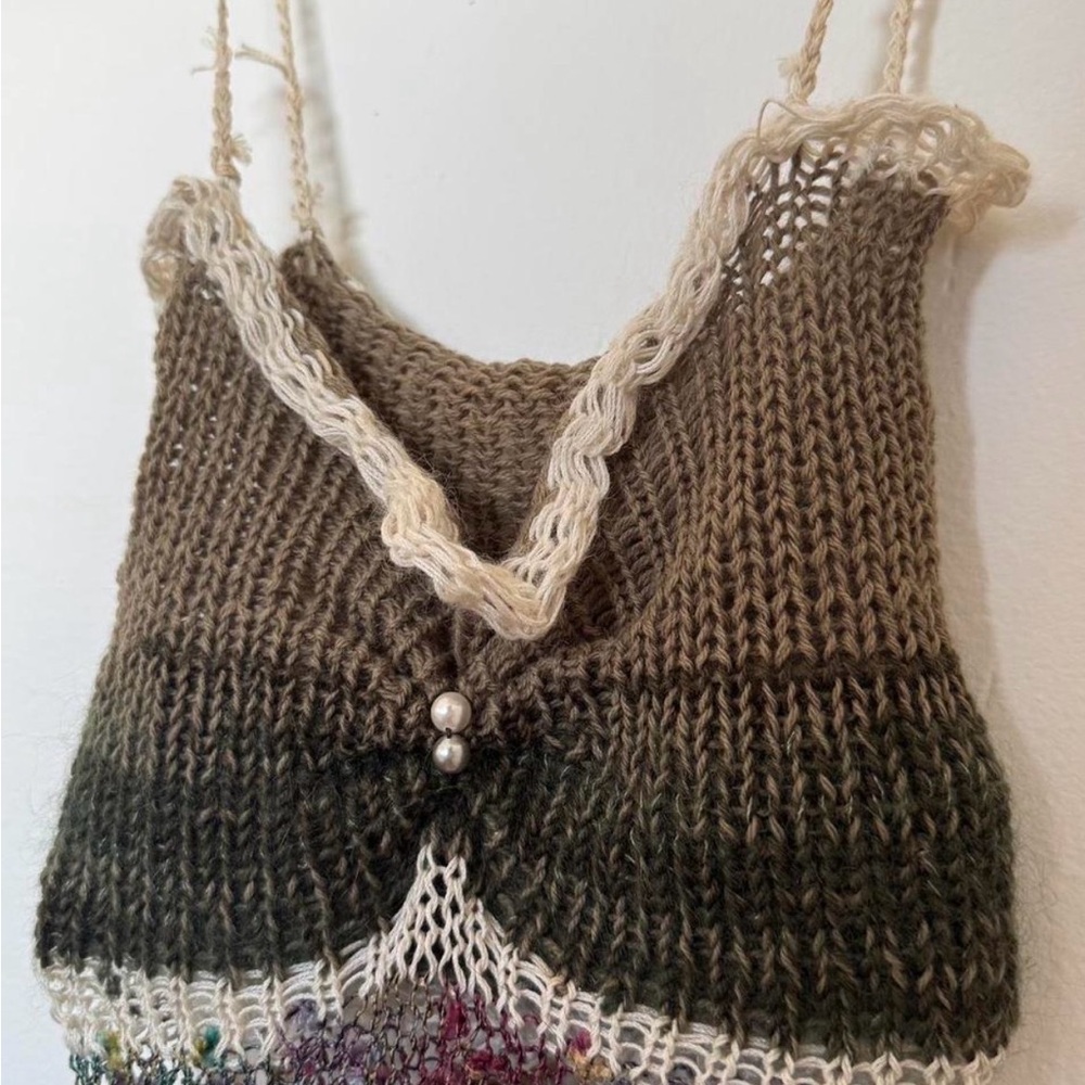 Handmade Knit Multicolor Top - Picture 3 of 5